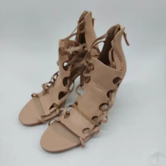Aldo Astodia Rugby Tan women's Strappy Block Heels Sandals Size 8 B - Picture 4 of 16